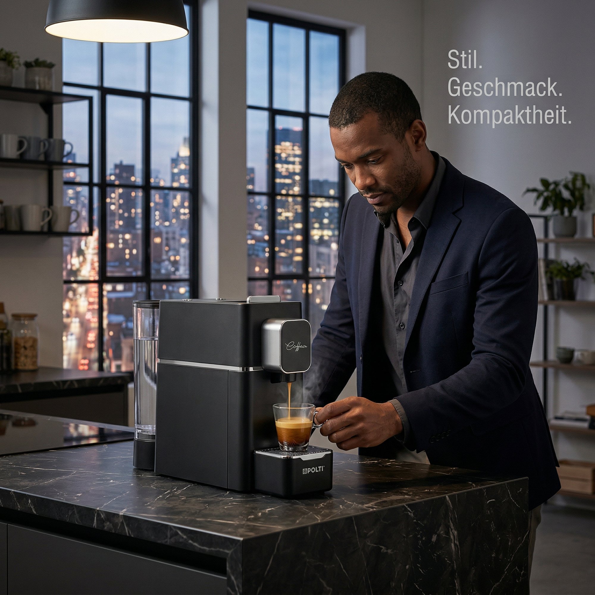 Feierabend über der Stadt — „Stil. Geschmack. Kompaktheit.“